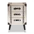 Bowery Hill Metal Antique Silver Nightstand Rectangular 29.92