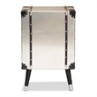Bowery Hill Metal Antique Silver Nightstand Rectangular 29.92