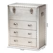 Bowery Hill Metal and Wood Silver Accent Storage Chest Rectangular Lift-Top 29.92