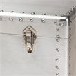 Bowery Hill Metal and Wood Silver Accent Storage Chest Rectangular Lift-Top 29.92