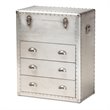 Bowery Hill Metal and Wood Silver Accent Storage Chest Rectangular Lift-Top 29.92