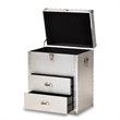 Bowery Hill 2-Drawer Mid-Century Metal Accent Storage Chest in Silver