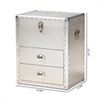 Bowery Hill 2-Drawer Mid-Century Metal Accent Storage Chest in Silver