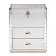 Bowery Hill 2-Drawer Mid-Century Metal Accent Storage Chest in Silver