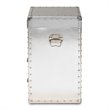 Bowery Hill 2-Drawer Mid-Century Metal Accent Storage Chest in Silver