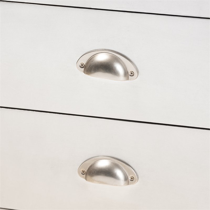 Bowery Hill 2-Drawer Mid-Century Metal Accent Storage Chest in Silver