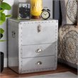 Bowery Hill 2-Drawer Mid-Century Metal Accent Storage Chest in Silver
