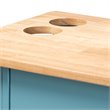 Bowery Hill Sky Blue Finished Wood Kitchen Storage Cart