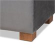 Bowery Hill Grey Velvet Upholstered Storage Ottoman Bench