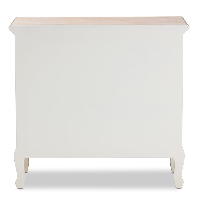 Bowery Hill Traditional White and Oak Finished 4-Drawer Accent Dresser
