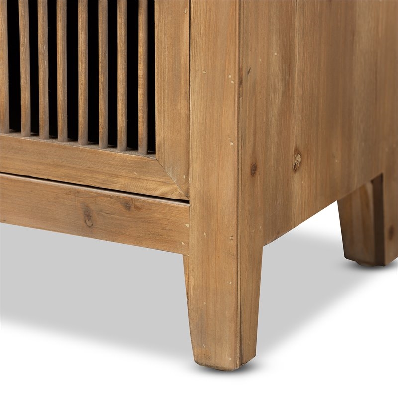 Bowery Hill MDF Wood Medium Oak Chest Rectangular Spindle Design 31.1
