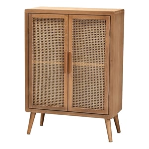 Bowery Hill Wood Oak Storage Cabinet Rectangular 44.29&quotH