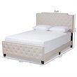 Bowery Hill Transitional Fabric Button Tufted Full Size Panel Bed in Beige