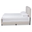 Bowery Hill Transitional Fabric Button Tufted King Size Panel Bed in Beige