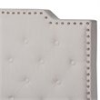 Bowery Hill Transitional Fabric Button Tufted King Size Panel Bed in Beige