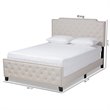Bowery Hill Transitional Fabric Button Tufted King Size Panel Bed in Beige