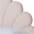 Bowery Hill Contemporary Velvet Seashell Shaped Queen Platform Bed in Light Pink
