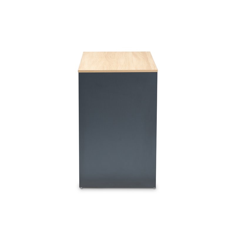 Bowery Hill Modern 2-Drawer Engineered Wood Computer Desk in Gray/Oak