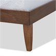 Bowery Hill Rubberwood Walnut Brown Platform Bed Frame Rectangular Tapered Legs Queen Unassembled