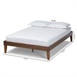 Bowery Hill Rubberwood Walnut Brown Platform Bed Frame Rectangular Tapered Legs Queen Unassembled