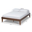 Bowery Hill Rubberwood Walnut Brown Platform Bed Frame Rectangular Tapered Legs Queen Unassembled