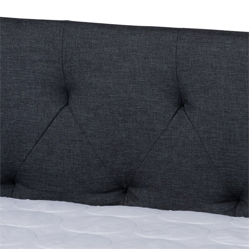 Bowery Hill Fabric Upholstered Gray Daybed Rectangular Button Tufted 85