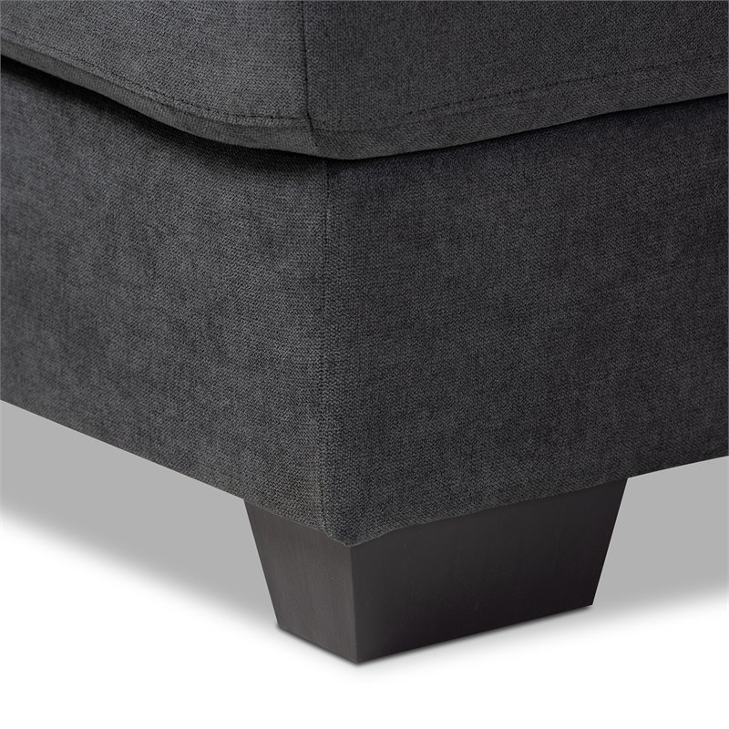 Bowery Hill Dark Grey Sectional Sofa with Right Facing Chaise