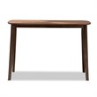 Bowery Hill Rubberwood Walnut Console Table Rectangular Sunburst Unassembled