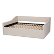 Bowery Hill Modern Fabric Queen Size Daybed with Silver Nail head Trim in Beige
