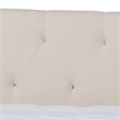 Bowery Hill Modern Fabric Queen Size Daybed with Silver Nail head Trim in Beige