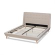 Bowery Hill Beige King Size Wingback Platform Bed