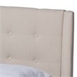 Bowery Hill Beige King Size Wingback Platform Bed