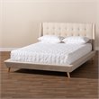 Bowery Hill Beige King Size Wingback Platform Bed