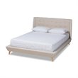 Bowery Hill Beige King Size Wingback Platform Bed