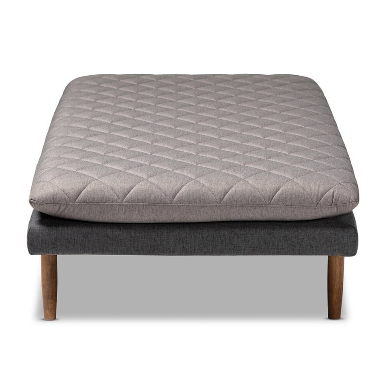 Bowery Hill Two-Tone Grey Upholstered Walnut Wood Daybed