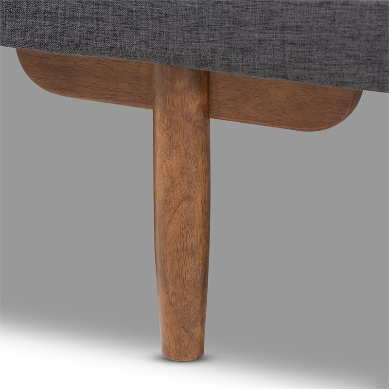 Bowery Hill Two-Tone Grey Upholstered Walnut Wood Daybed