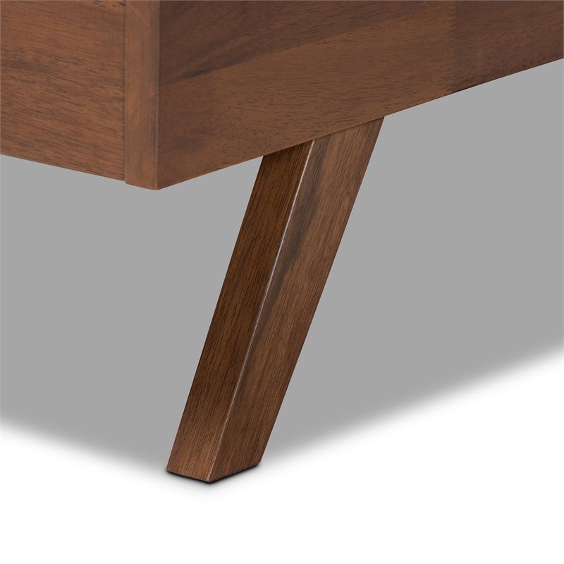 Bowery Hill King SizeGrey Upholstered Walnut Finished Bed