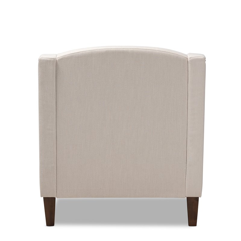 Bowery Hill Upholstered Beige Chaise Lounge Scroll Back 51.5