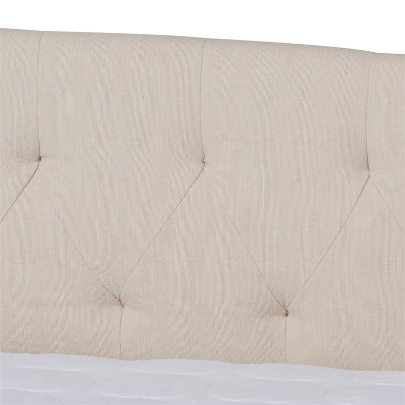Bowery Hill Modern Fabric Upholstered Full Size Daybed with Trundle in Beige