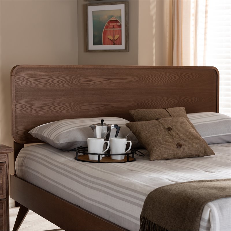 Bowery Hill Wood Walnut Brown Headboard Rectangular 76
