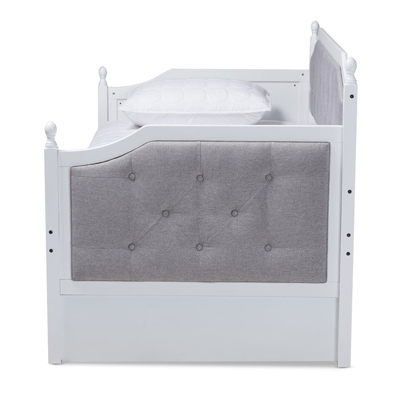 Bowery Hill Traditional Wood Twin Daybed with Trundle in White
