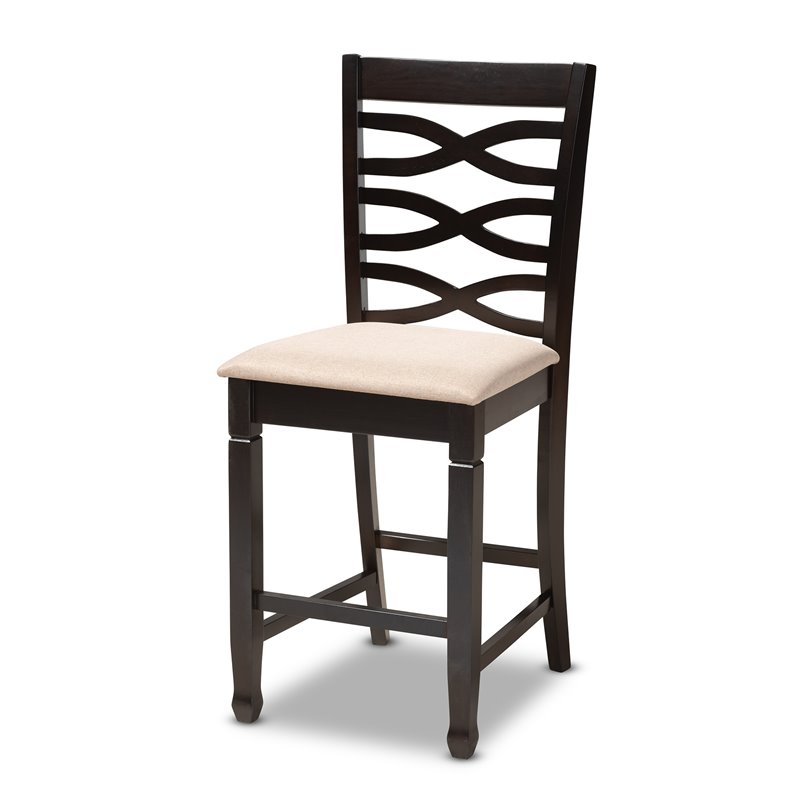Bowery Hill Contemporary 5-Piece Wood Pub Set in Sand and Espresso