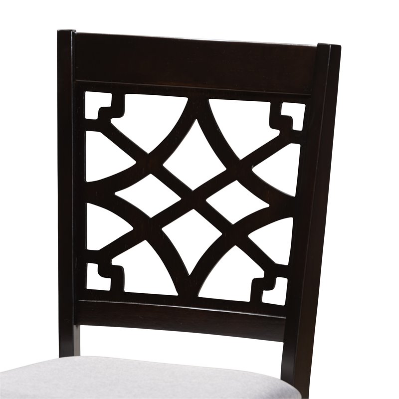 Bowery Hill 5-Piece Wood Upholstered Dining Set in Gray and Espresso