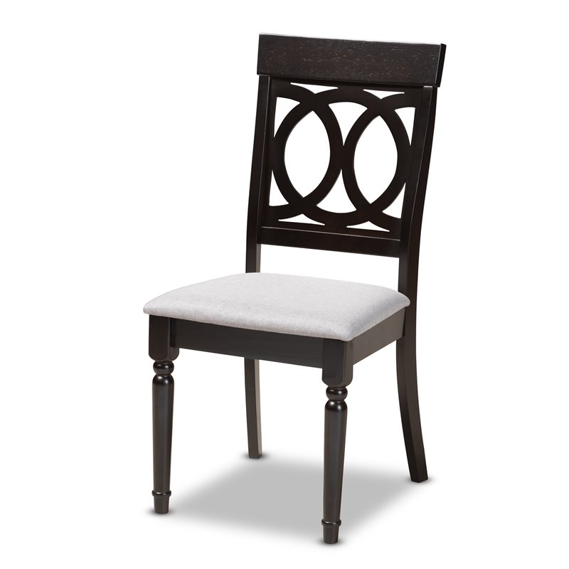 Bowery Hill 5-Piece Wood Upholstered Dining Set in Gray and Espresso