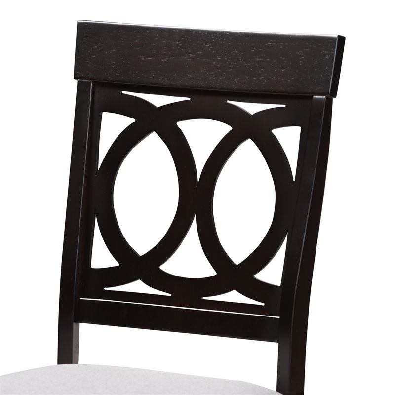 Bowery Hill 5-Piece Wood Upholstered Dining Set in Gray and Espresso