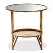 Bowery Hill Modern Metal Table with Mirrored Glass Top in Gold