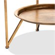 Bowery Hill Modern Metal Table with Mirrored Glass Top in Gold