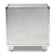 Bowery Hill Contemporary 2-Drawer Metal Nightstand in Silver