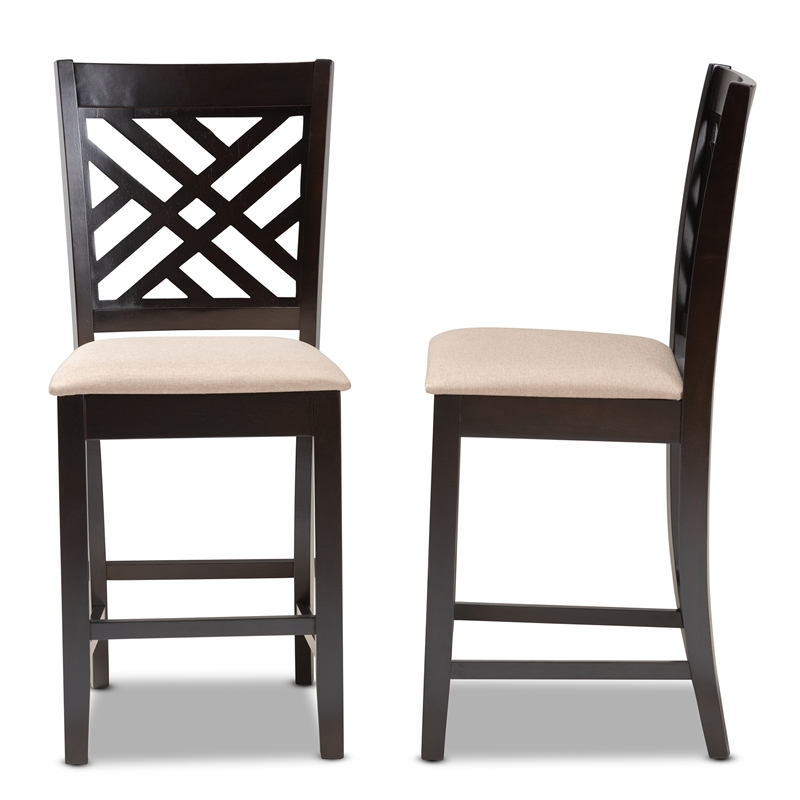 Bowery Hill Upholstered Sand and Brown Bar Stool Rectangular 25