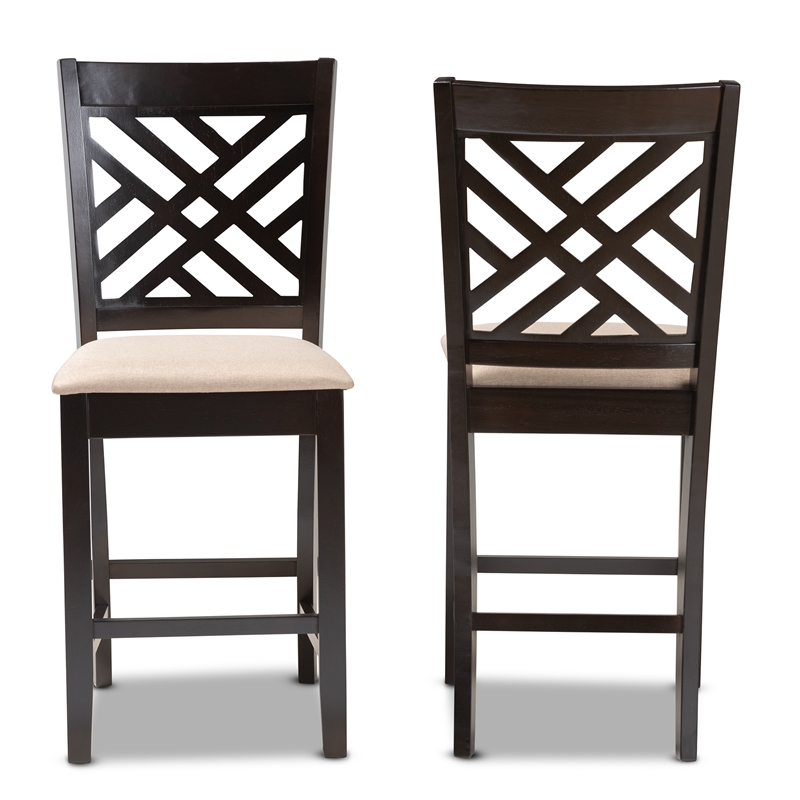 Bowery Hill Upholstered Sand and Brown Bar Stool Rectangular 25